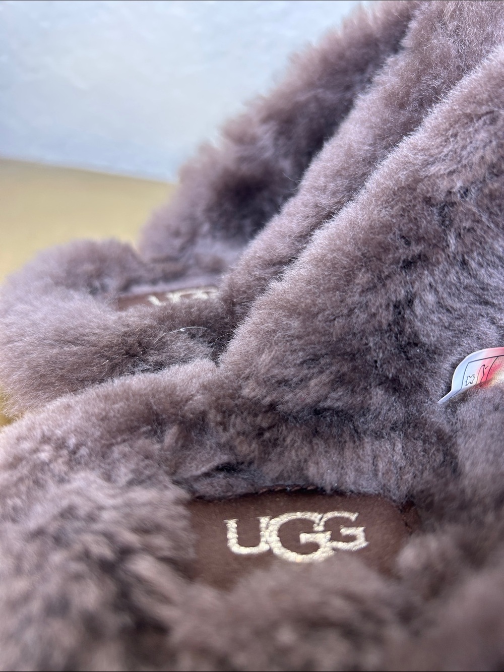 UGG Women's Chestnut Faux-Fur Slide Slippers - Brown - Picture 7 of 8